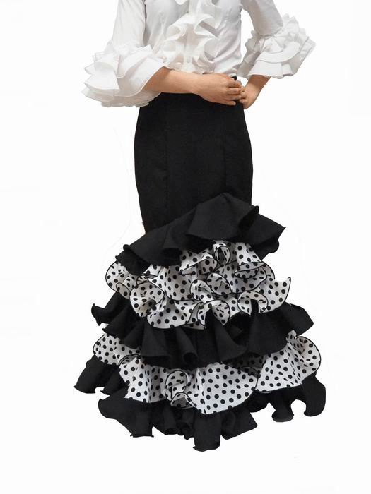 Lightweight Rociera Skirts for Romerias with Ruffles and Polka Dots. T - 42